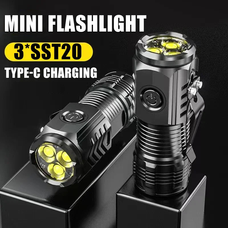 ESMARTER Mini LED Flashlight 600LM Rechargeable Torch Pen Clip