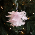 Pink White Feather Petal Glitter Christmas Foam Ball Ornament Christmas Ornament Zpaxo Pink