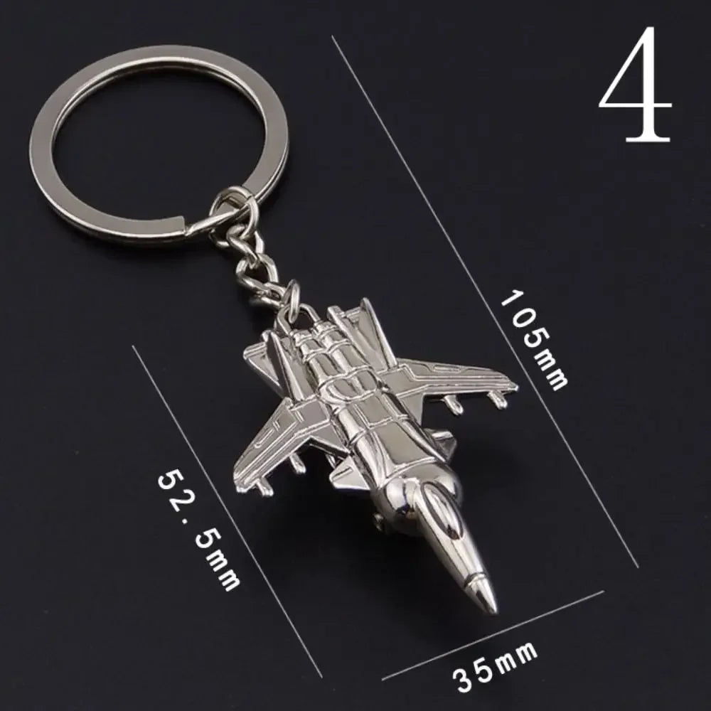 Keychains Gift 3D Aircraft Key Chain Metal Airplane Car Key Ring Classic Fashion Battleplane Keyring Men Zpaxo 4