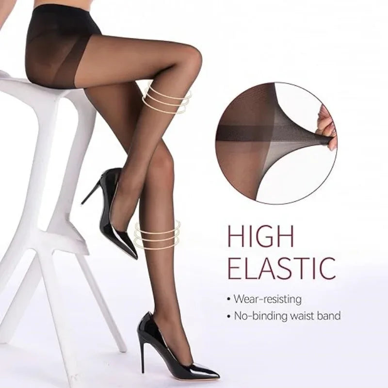 2Pairs Female Elasticity Anti Hook Wire Stockings Women Sheer Tights