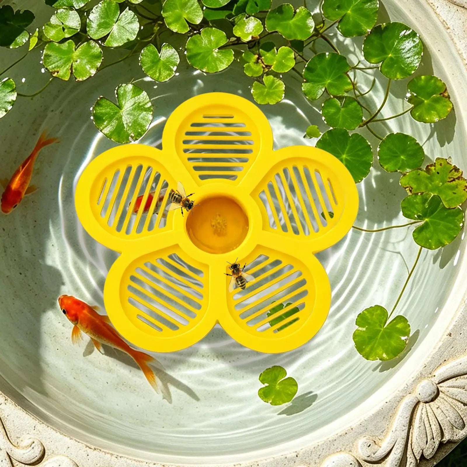 Floating Bee Island-Bee Waterer Bee Insect Drinking Tray Beekeeping Setups Luring Insect Waterer Island Tray For Outdoor Garden Zpaxo