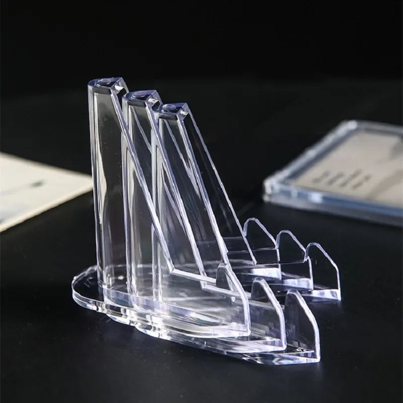Clear Acrylic Card & Coin Display Stand – Mini Easel Rack