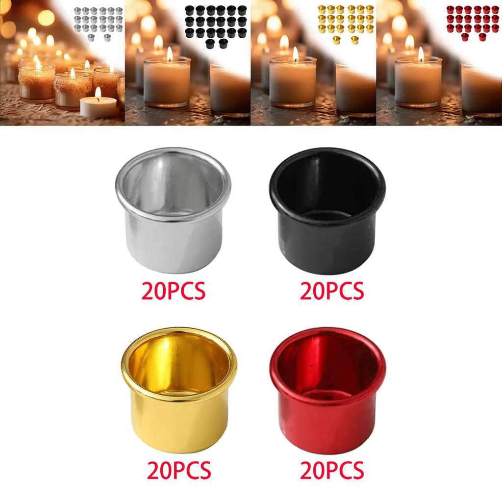 20-Pack Metal Tealight Candle Cups – Tabletop Candelabra Set Tealight Candle Holders Zpaxo