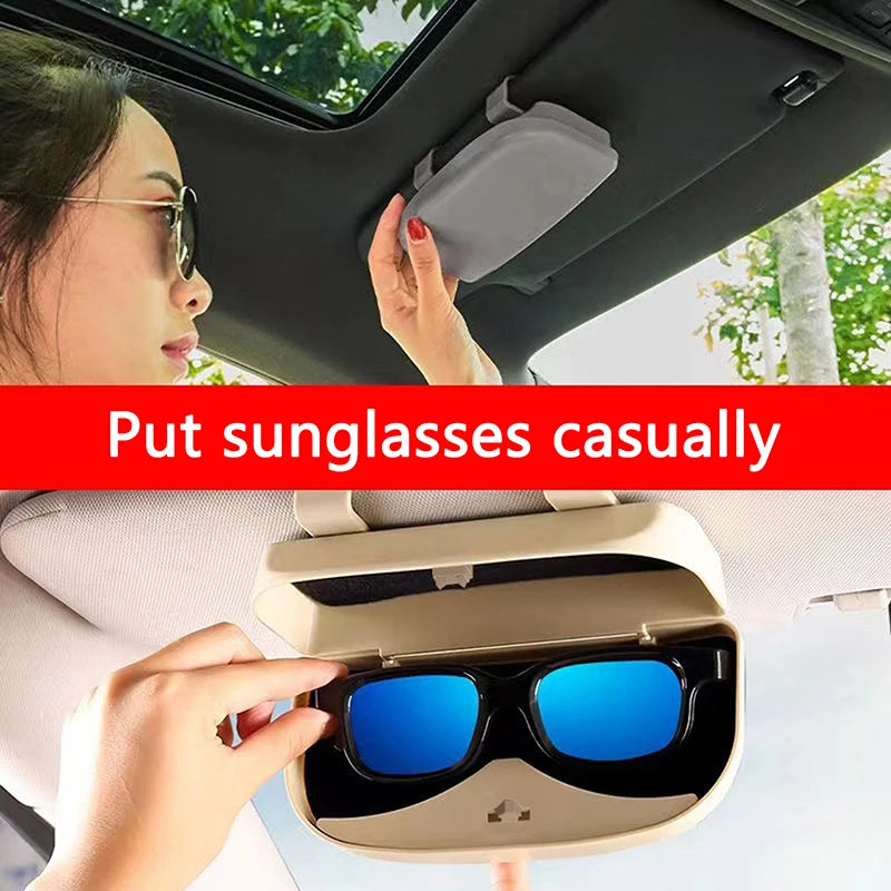 Car Sun Visor Sunglasses Case – Clip-On ABS Glasses Holder