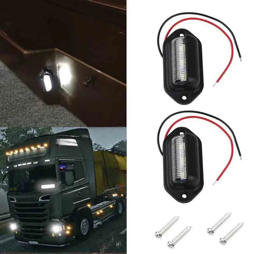Waterproof LED License Plate Light 12V-24V Durable Side Lamp Step Zpaxo
