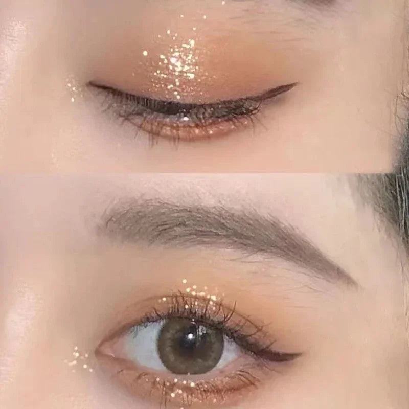 12-Color Fine Glitter Eyeshadow Palette Sparkling Pearl Sequins Pink