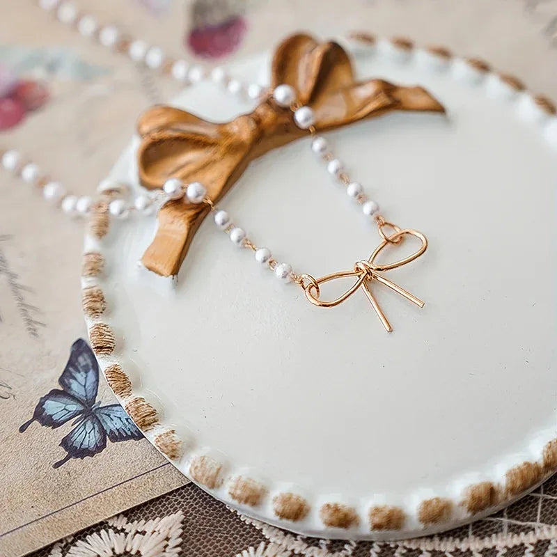 Circular Bow Jewelry Tray Necklace Earring Storage Display Prop