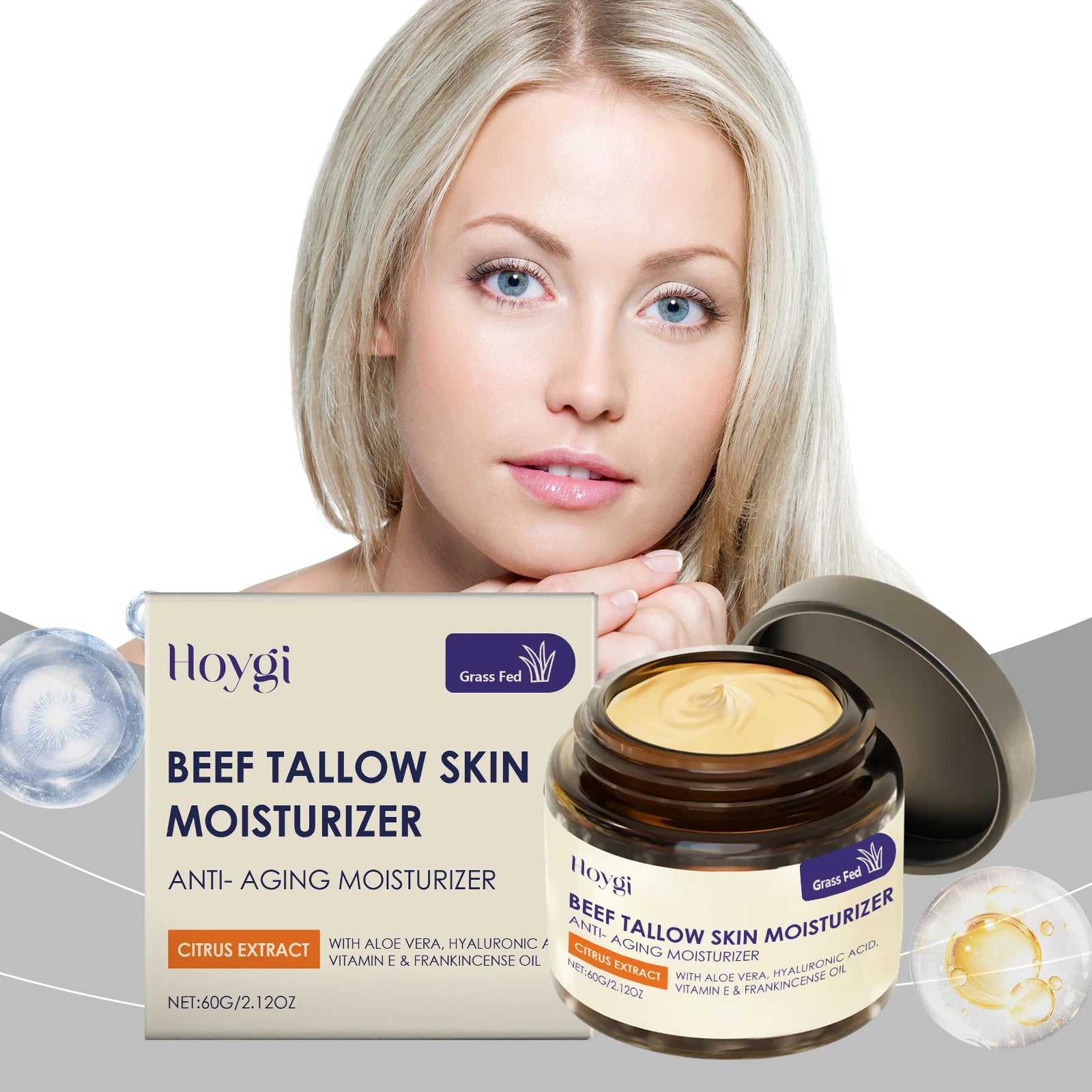Cow Fat Moisturizing Cream Beef Tallow Honey Moisturizer Cream Brightening Rejuvenation Nourishing Hydratin Deeply Moisturizer Zpaxo
