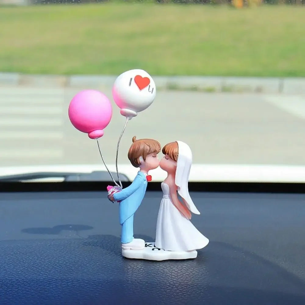 Get Married Car Ornaments Wedding Dress Resin Cartoon Couples Model Zpaxo style 7