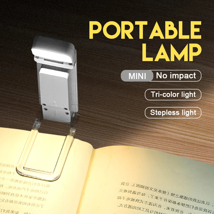 Rechargeable Clip-On Book Light | 15 Levels, 3 Color Modes