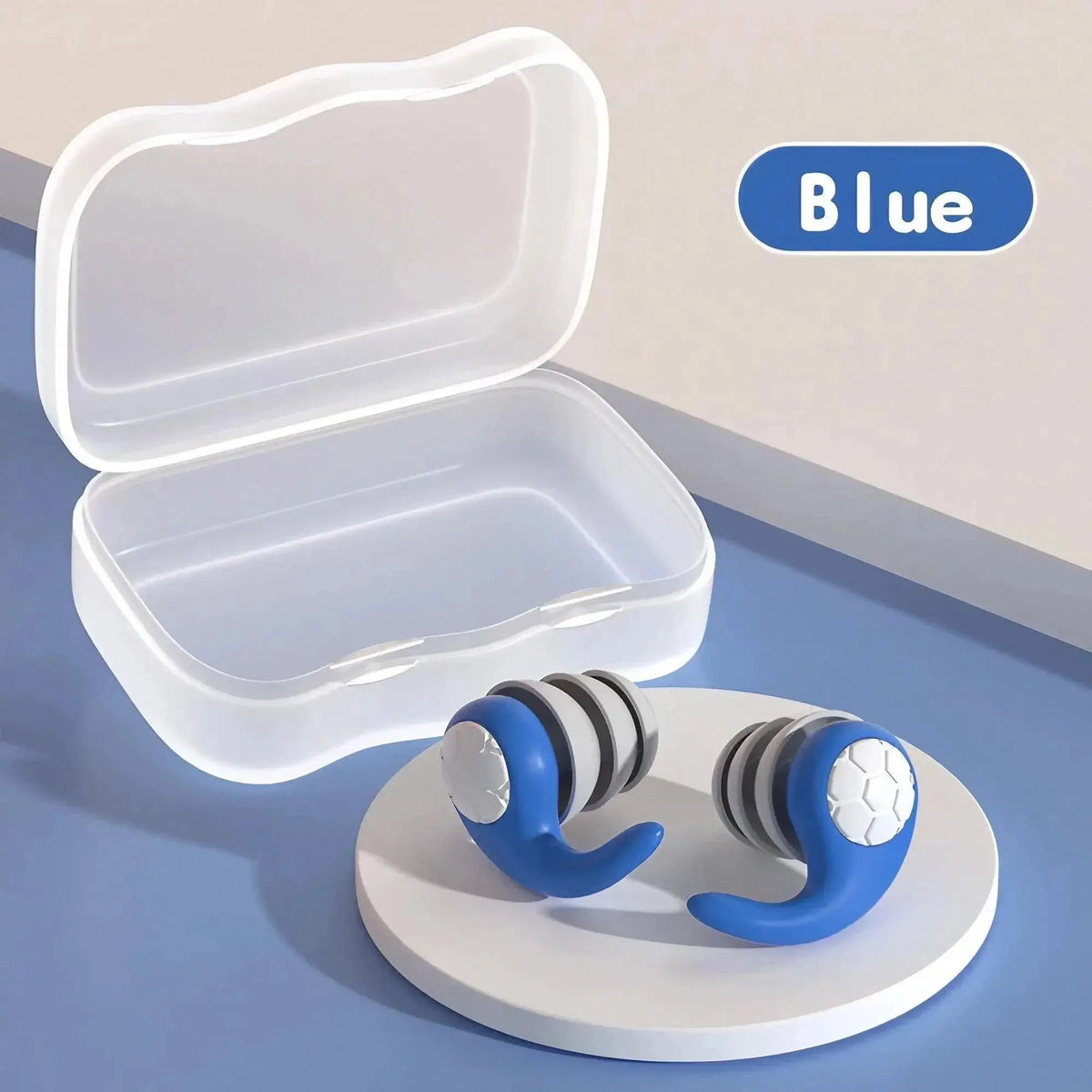 1Pair Sleep Noise Reduction Earplug Soft Silicone Ear Muffs Protection Travel Reusable Swimming Waterproof Nano Silica Ear Plugs Zpaxo Blue