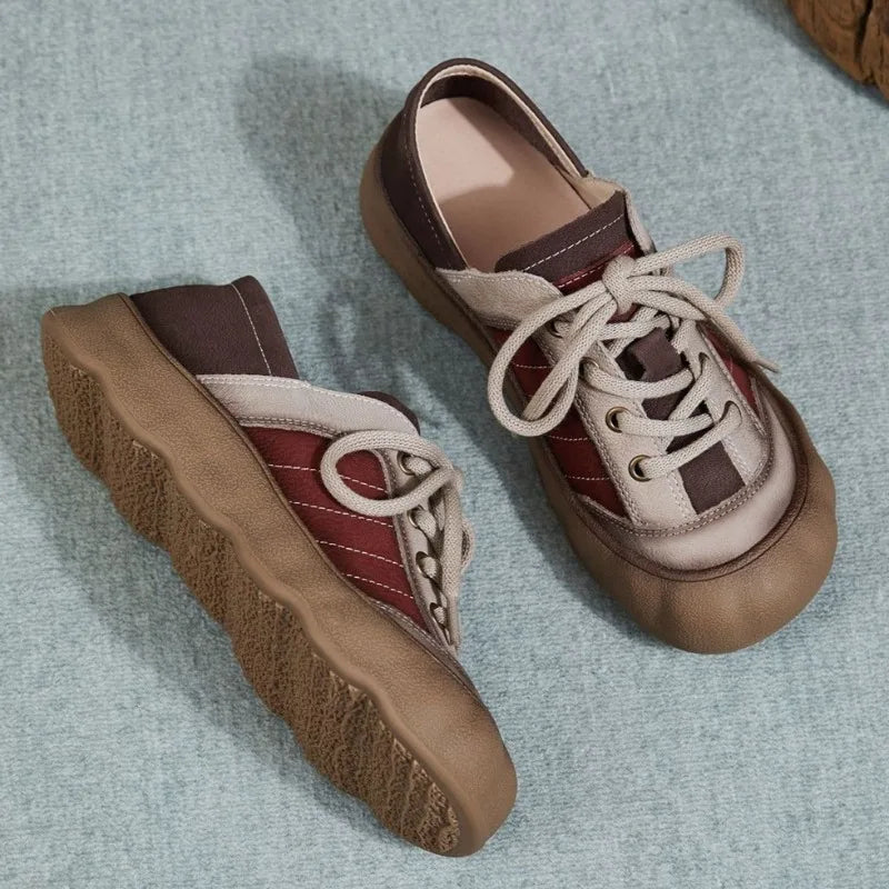 Spring Autumn Women's Fashionable Round Toe Double Comfortable Zpaxo