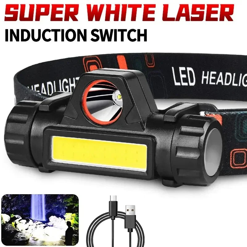 ESMARTER Magnetic LED Headlamp – USB Rechargeable COB & XPE