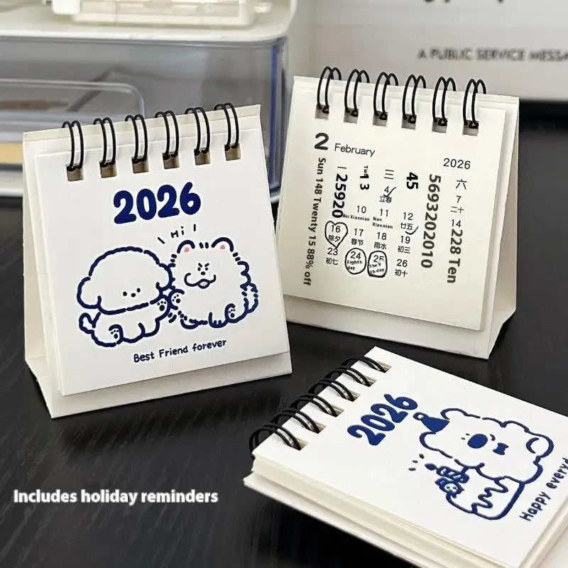 2026 Cute Mini Calendar Office Desktop Decoration Small Ornament Calendar Calendar Plan Book Zpaxo
