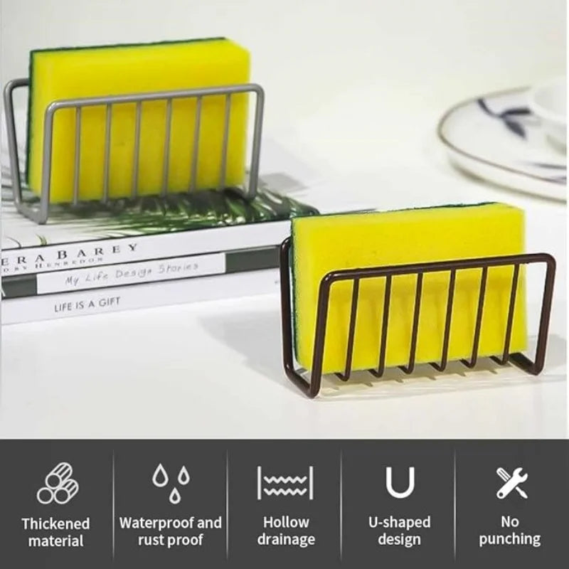 Sink Sponge Holder Rack – Wall Mount Kitchen Organizer