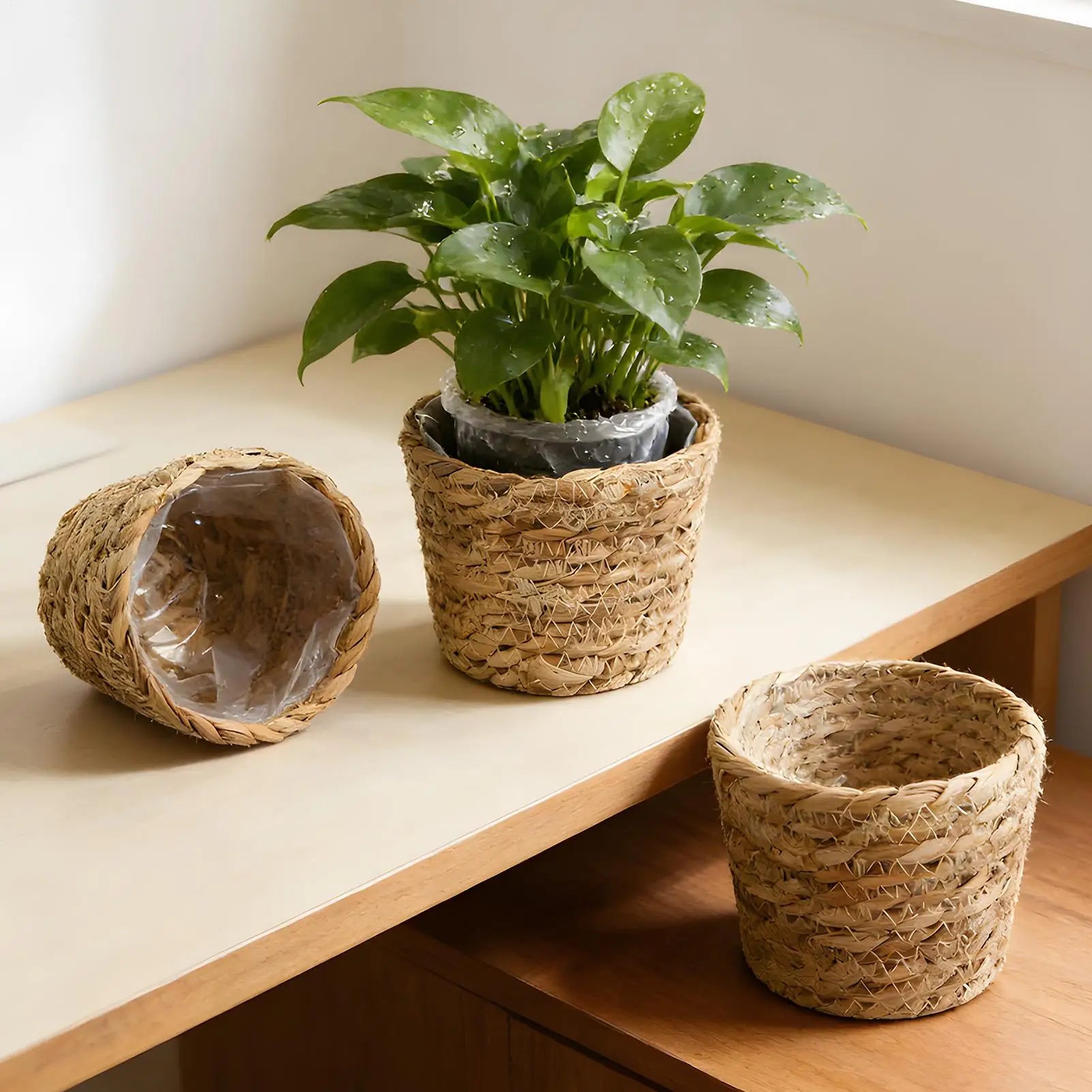 Basket Planter 3 Leak-proof Waterproof Lining Outdoor Patio Porch