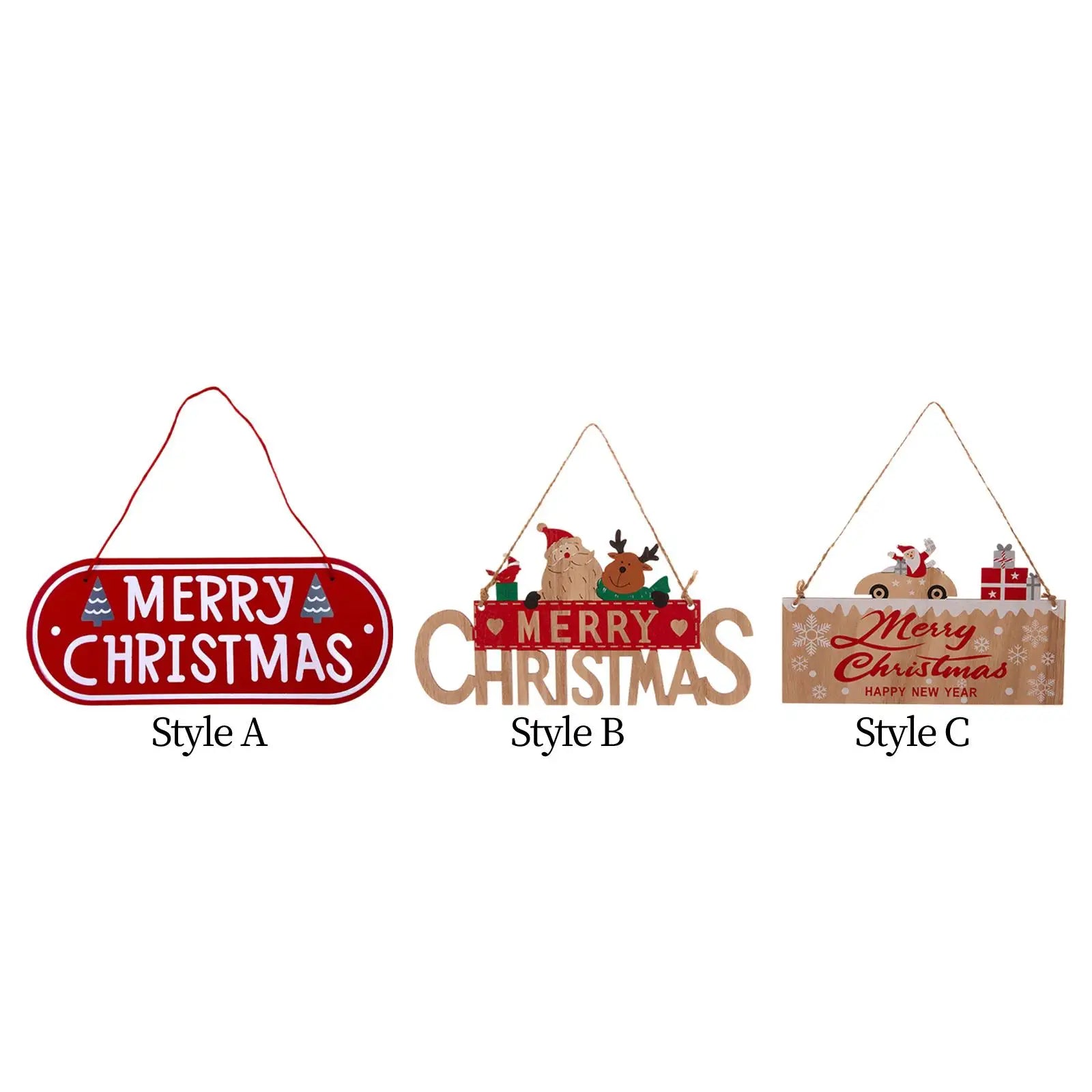 Merry Christmas Wooden Door Sign – Farmhouse Hanging Plaque Christmas Wall Plaque Zpaxo