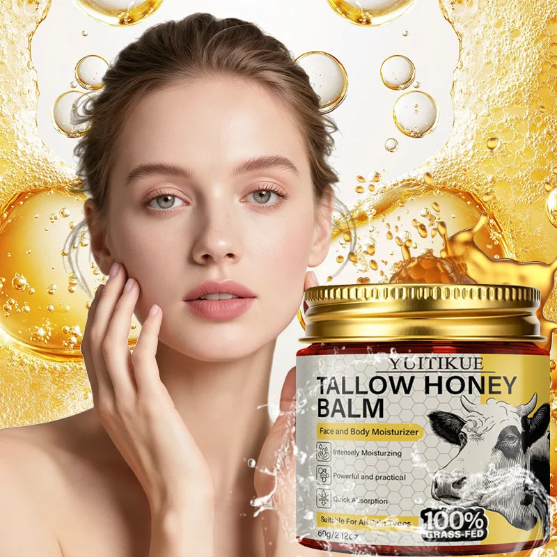 YUITIKUE Grass-Fed Tallow Honey Balm – Deep Moisture Face Cream Face Moisturizer Balm Zpaxo