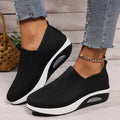 Women's Casual Slip on Sneakers Breathable Woven Mesh Upper Jogging Shoes for Women Walking Biking Driving Zapatillas De Mujer Zpaxo black 37
