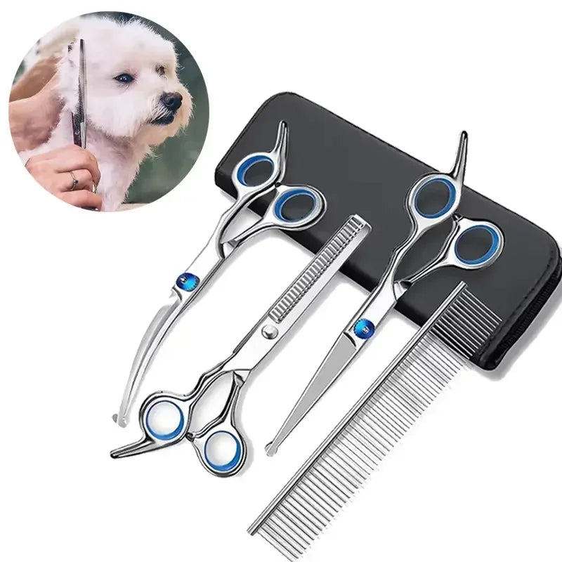 Ambidextrous Pet Safe Scissors Stainless Steel Dog Grooming Shears with round Head for Precision Trimming Zpaxo