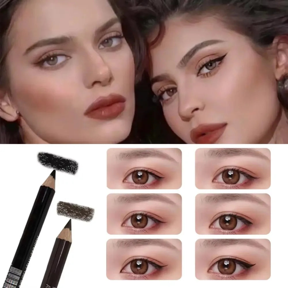 1/2Pcs Black Brown Eyebrow Pencil Waterproof Microblading Eyeliner Pen Tint Tattoo Makeup Long Lasting Quick Draw Eyelash Makeup Zpaxo