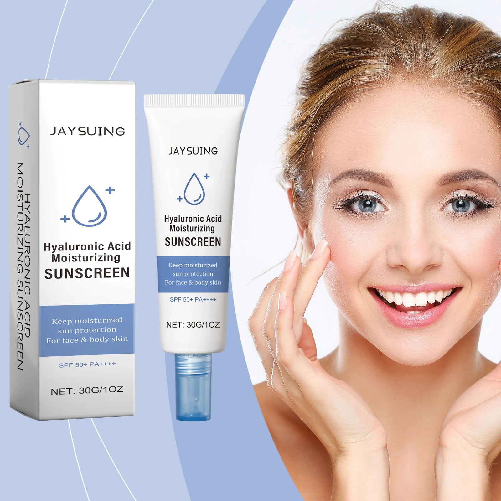 Jaysuing SPF50 Moisturizing Sunscreen Lotion – Anti-UV, 30g Facial Sunscreen Lotion Zpaxo