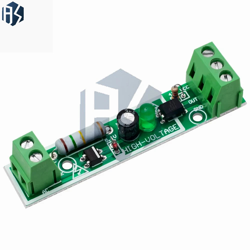 220V AC Voltage Detection Module with Optocoupler Isolation, 3-5V Input for PLC Systems Zpaxo
