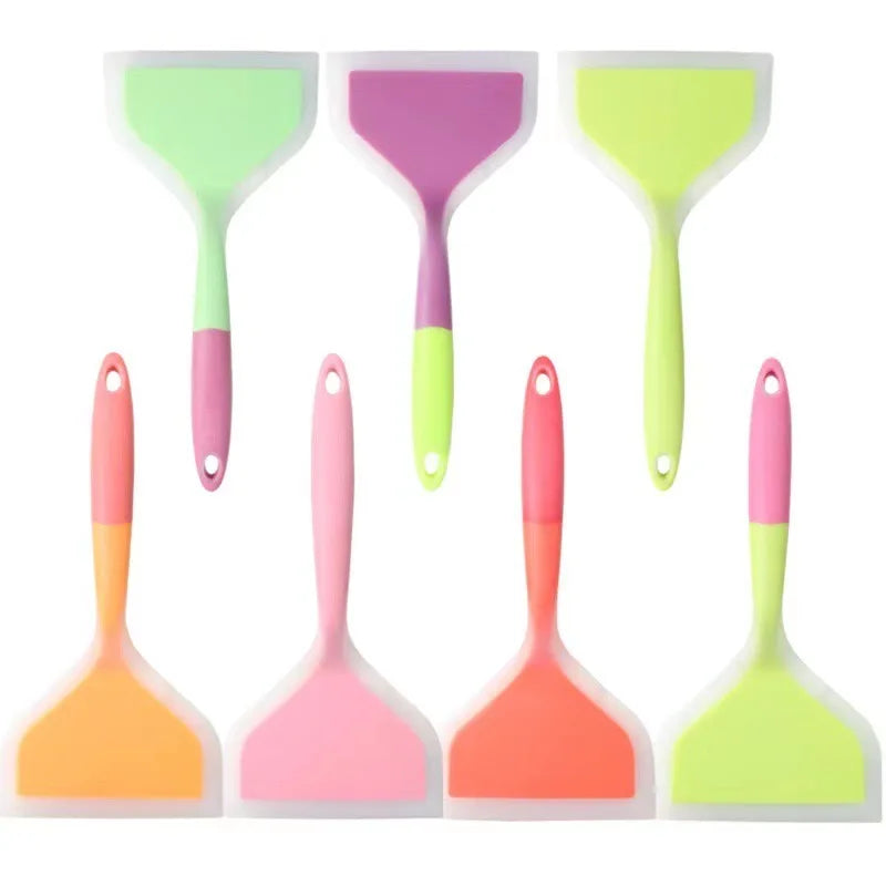 1PCS Random Color Silicone Kitchen Ware Cooking Utensils Spatula Beef Meat Egg Kitchen Scraper Wide Pizza Cooking Tools Shovel Zpaxo
