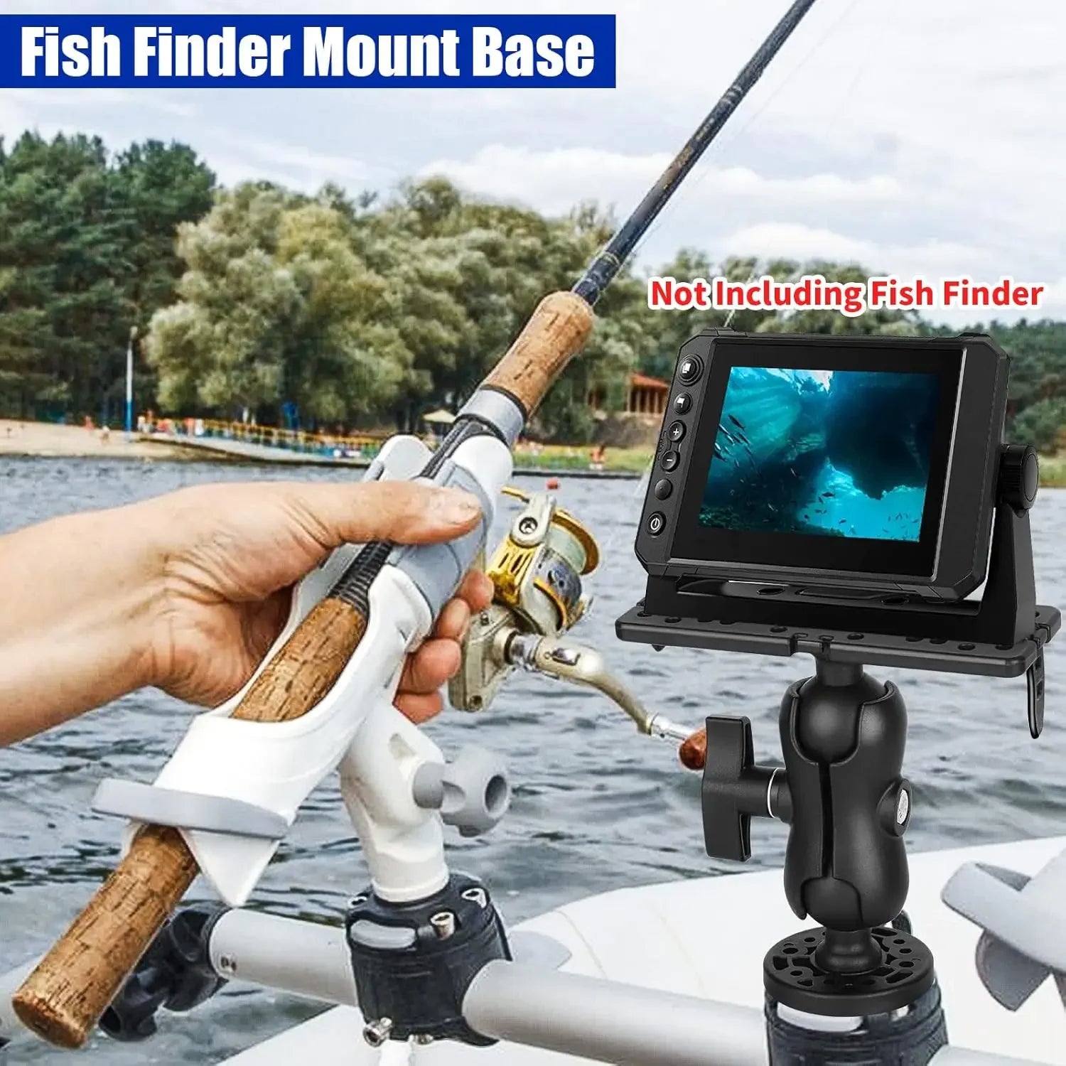 Fish Finder Mount Bracket – Adjustable Ball & Socket Boat Base