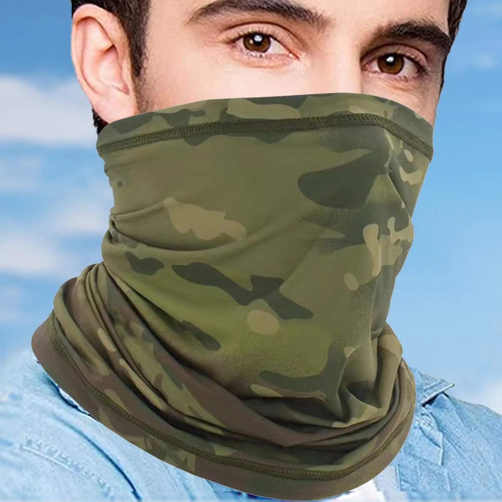 UV Protection Neck Gaiter – Camo Face Bandana for Men UV Neck Gaiter Zpaxo