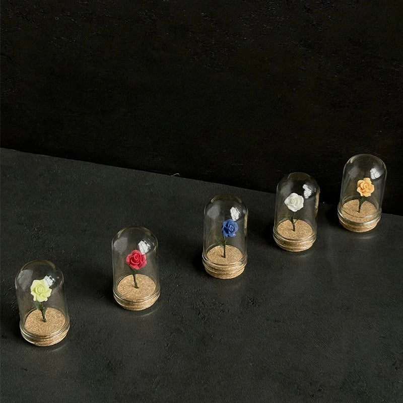 Rose Under Glass Cloche – 1:12 Miniature Dollhouse & Fairy Garden