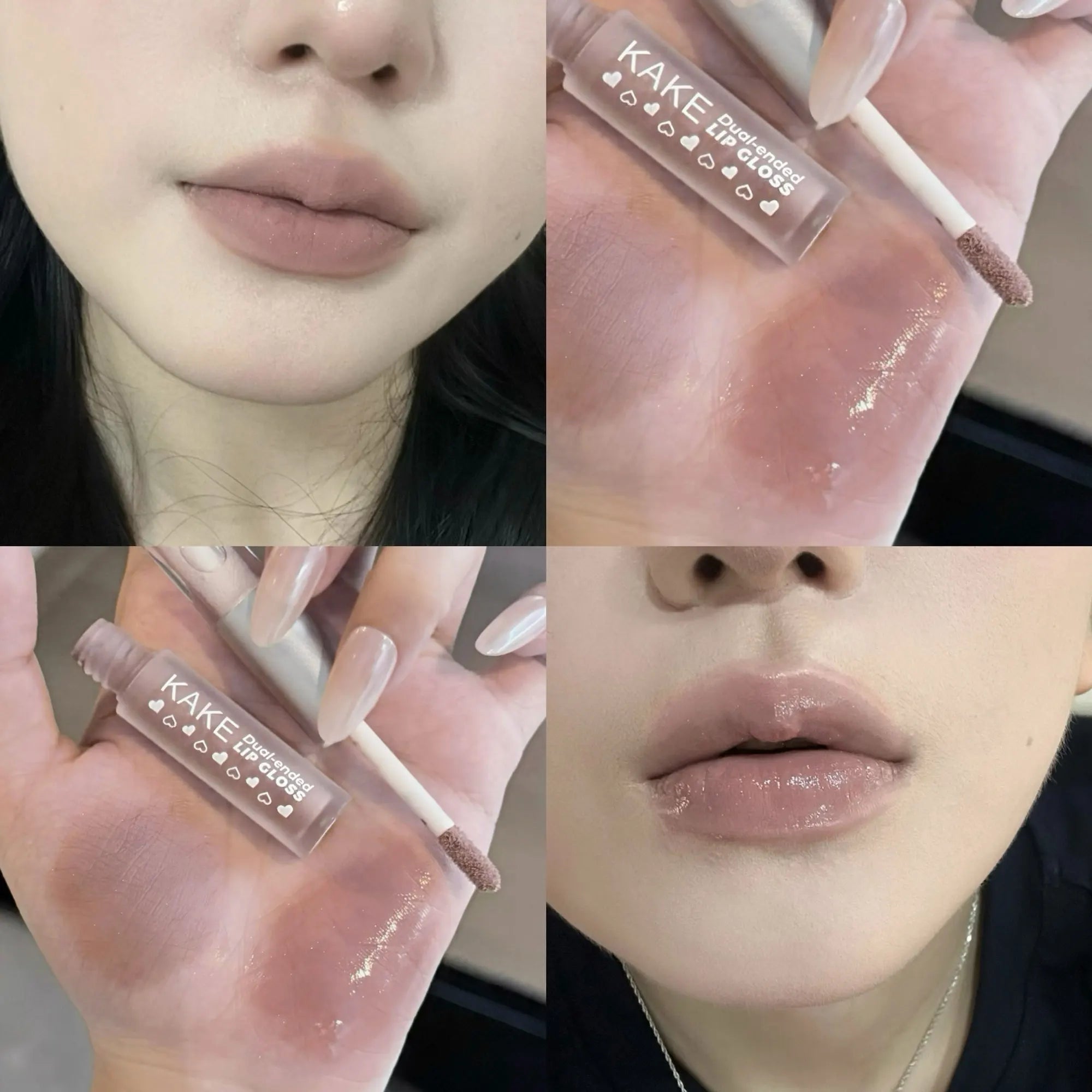 2-in-1 Liquid Lipstick Matte Lip Clay High-shine Gloss Ash Brown Pen Zpaxo 01