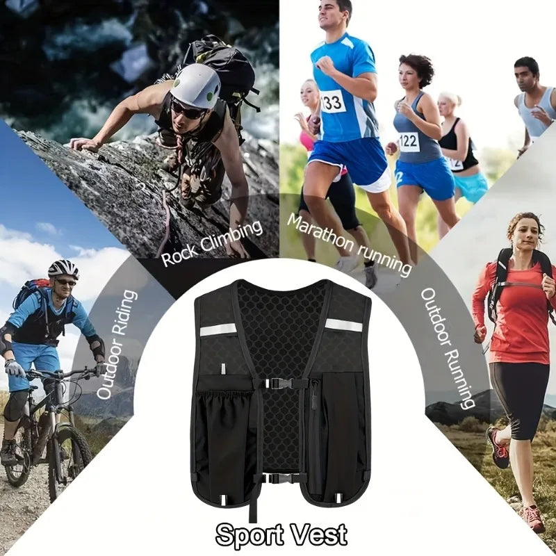 Breathable Mesh Running Vest Lightweight Sports Backpack Phone Pocket