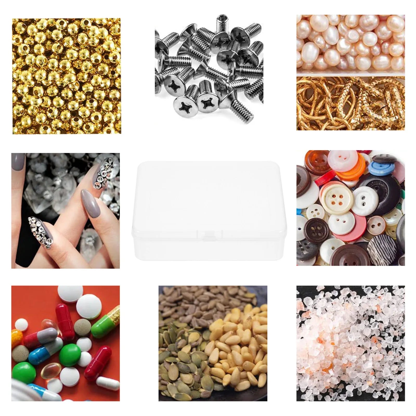 Premium Plastic Storage Box Transparent Rectangular Small Parts