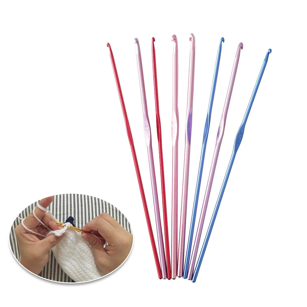 Aluminum Knitting Needles Metal Crochet Weave Sweater DIY Hand Craft Zpaxo