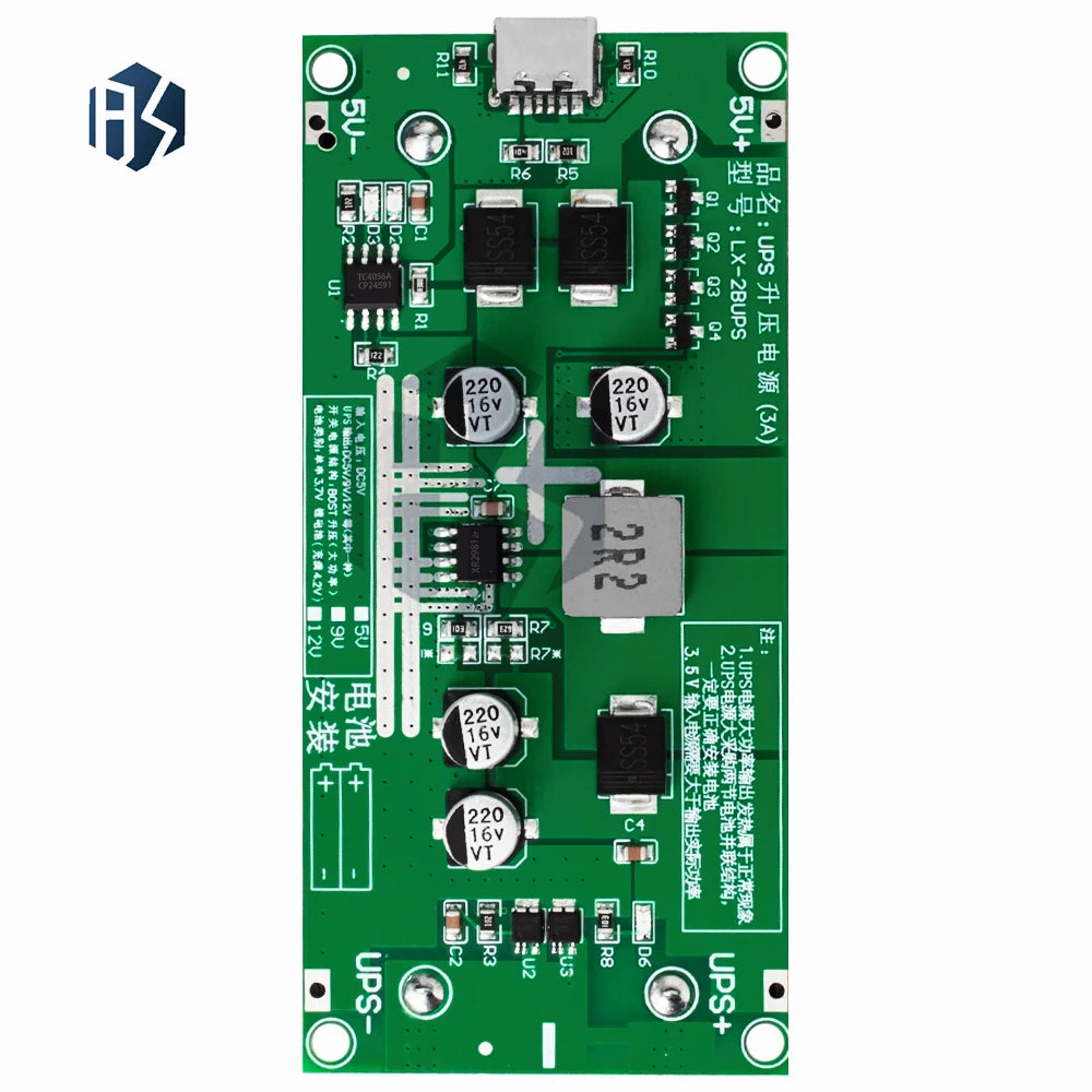 Type-C 15W 3A Fast Charger Module for 18650 Li-ion Batteries, DC-DC Step-Up Boost Converter with 5V/9V/12V Output Zpaxo