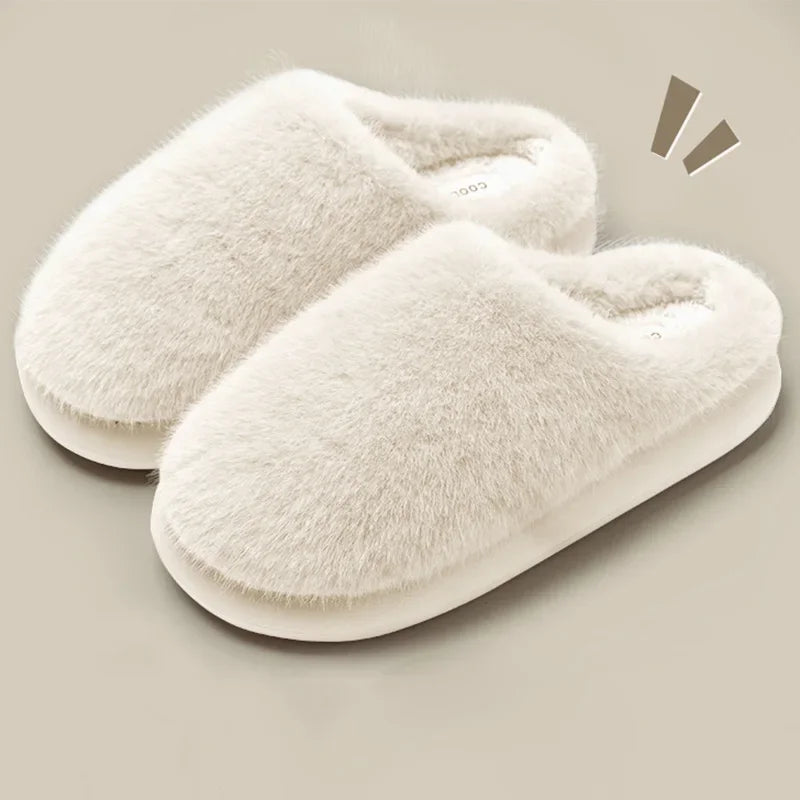 Women's Faux Fur Slippers – Cozy Plush Indoor House Shoes