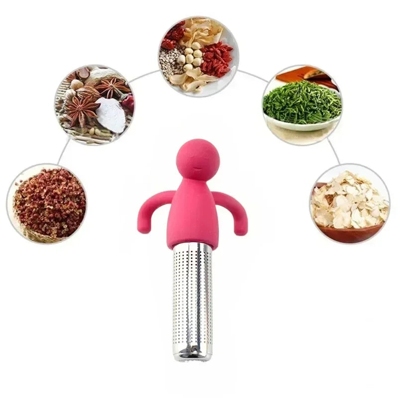 Stainless Steel Tea Infuser Kitchen Accessory Household Use Reusable Metal Makeup Brushes Massage Kitchen Dining Bar Garden Zpaxo