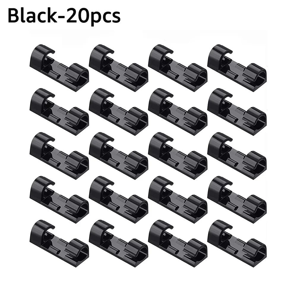Self-Adhesive Cable Clips – Wire Organizer Holder 5/20 Pack Cable Clips Zpaxo 20pcs Black