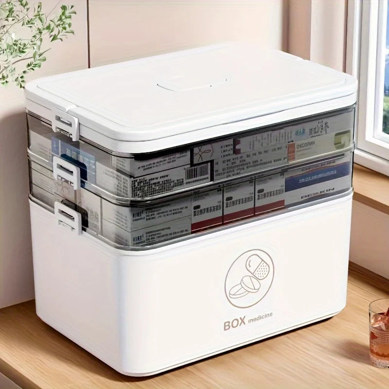 3-Tier Medicine Cabinets Organizer Family Emergency Storage Box
