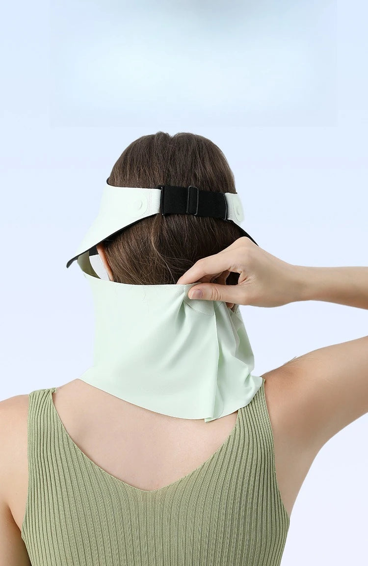 Neck protection magnetic sun protection hat women's sun protection hat outdoor sports sun hat full face sun protection mask Zpaxo