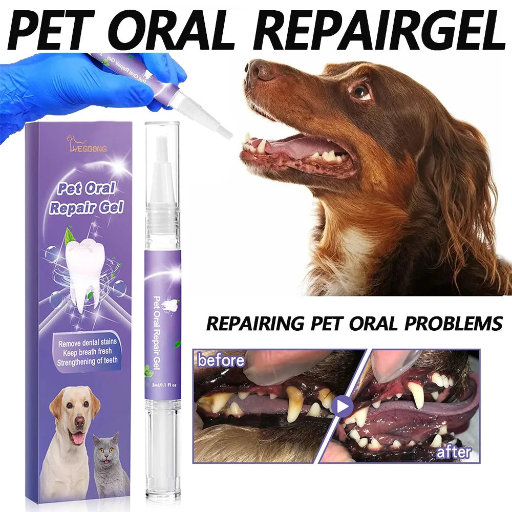 1/2pcs Pet Oral Repair Gel Tooth Repair Stain Remover Oral Cleansing Gel Natural Dog Toothpaste Gel for Dogs & Cats Pet Breath Zpaxo