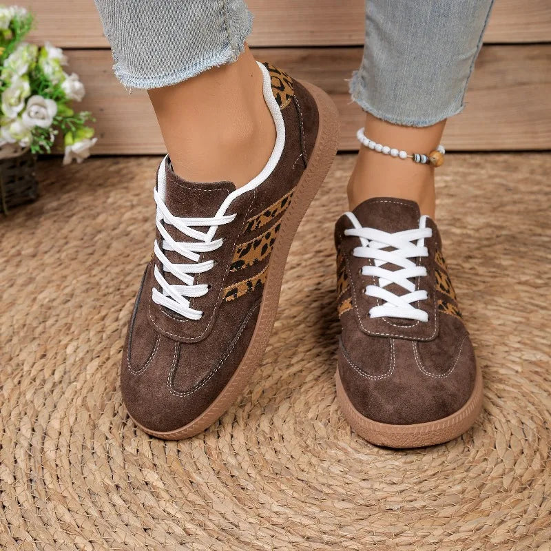 Women's Sneakers Fashion Casual Flats Vulcanize Shoes Round Toe Lace Zpaxo