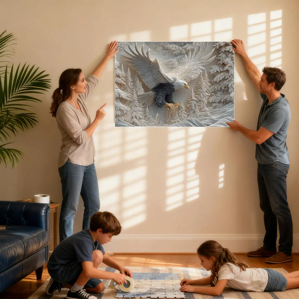 The Carved Eagle Jigsaw Puzzle 1000 Pieces Challenging Jigsaw Majestic Bald Eagle Puzzle Game For Adults Women Men Nature & Zpaxo
