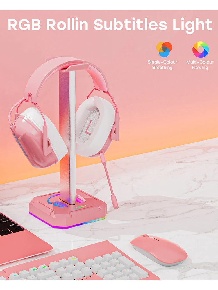 Headset Support Stand RGB Backlight Headphone Display Rack Space