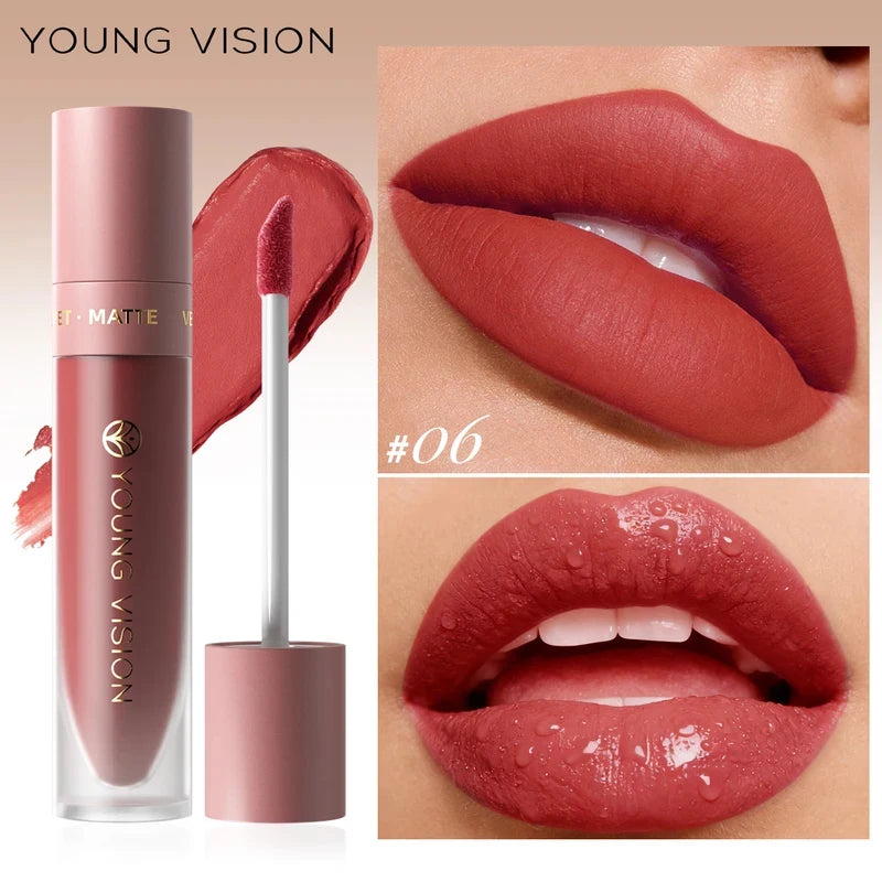 Waterproof Lip Glaze 8 Colors Velvet Matte Long-lasting Transfer-proof Easy Application Matte Lip Gloss 1PC Zpaxo