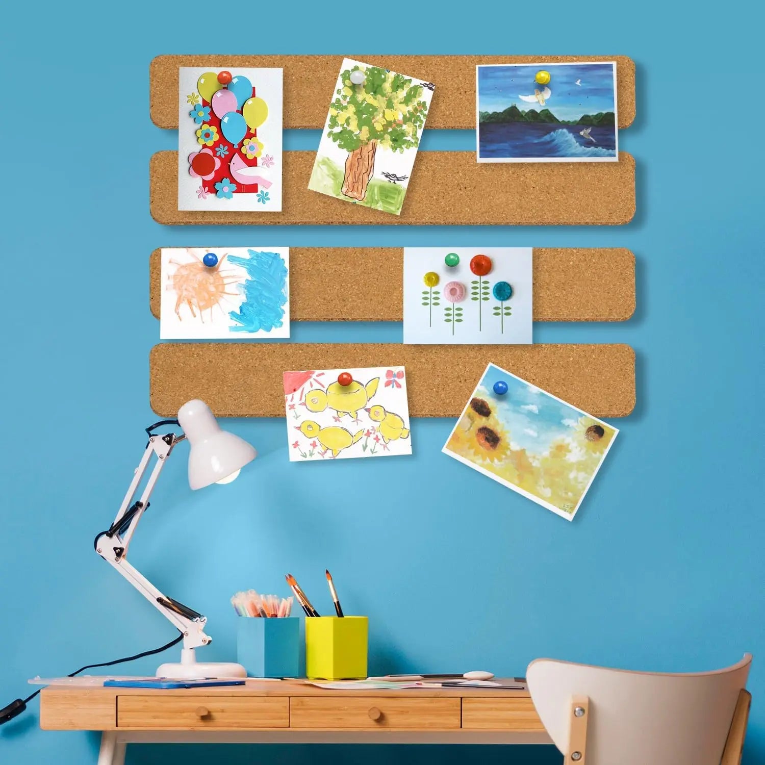 Self-adhesive Felt Board Strips Long Bulletin Bar Wall Memo Pins DIY