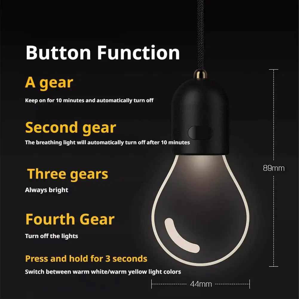 Car Decorative LED Bulb Hanging Ornament Interior Glow Lighting 4 Modes Retro Design For Daily Use Long Trips Auto Accessory Zpaxo