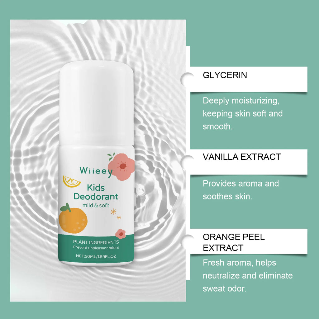 Wiieey 50ml Fresh Natural Deodorant For Kids Teens Aluminum Free Paraben Free Deodorant Burst Gentle And Non-Irritating Gifts Zpaxo