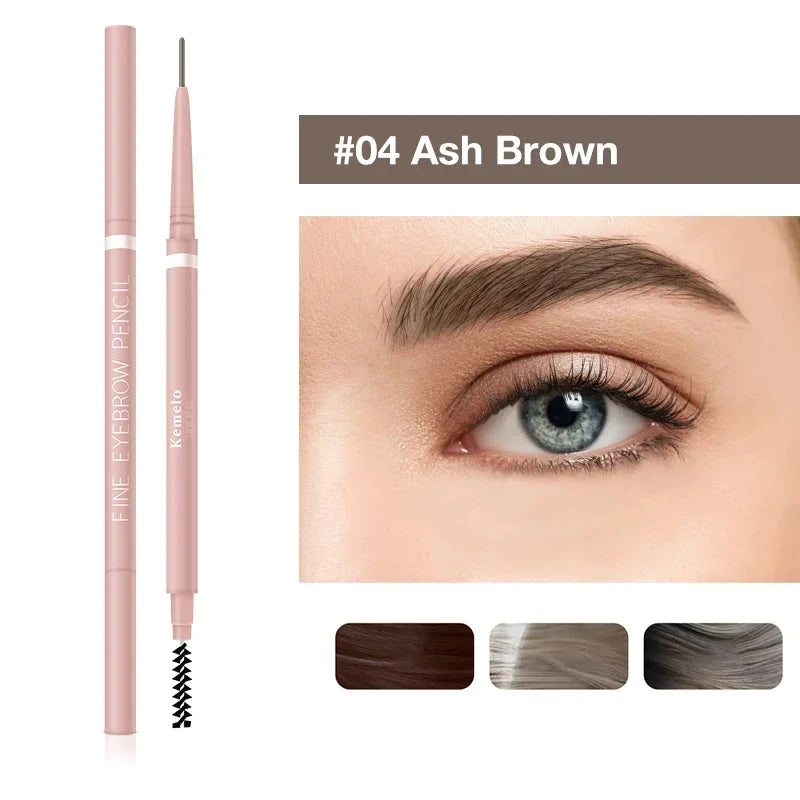 Waterproof Double-ended Eyebrow Pencil Ultra Fine Sweat-proof Long Zpaxo X4 Ash brown